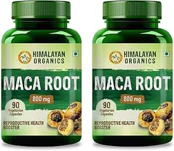 Himalayan Organics Maca Root Extract 800Mg | Help In Reproductive Growth | Improves Energy And Stamina | Good For Men And Women - 90 Vegetarian Capsul...