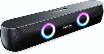 E GATE 210 | 18W Bluetooth Soundbar, 2.0 Channel with Dual Passive Radiators for extra bass with Multicolour LED light, upto 12 Hours play back from 2...