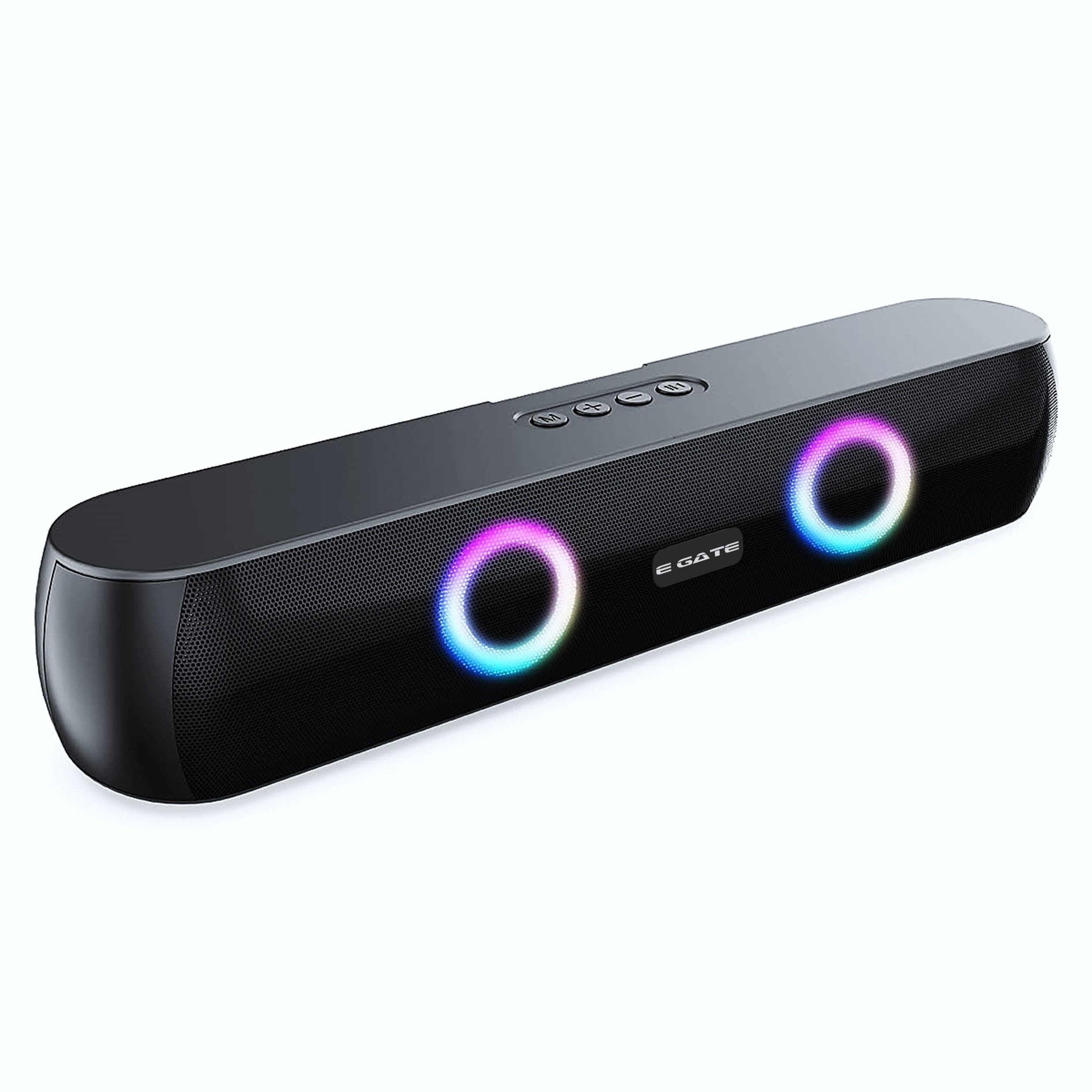 E GATE 210 | 18W Soundbar Bluetooth Speaker, 2.0 Channel + Dual Passive Radiators for Extra bass, Multicolour LED Light, Upto 12 Hrs Play Back from 20...