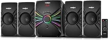 FRONTECH 4.1 Channel Multimedia Speaker | 60W Output | Bluetooth 5.0 | USB/BT/FM Support | LED Display | Surround Sound | (Black, SW-0151)