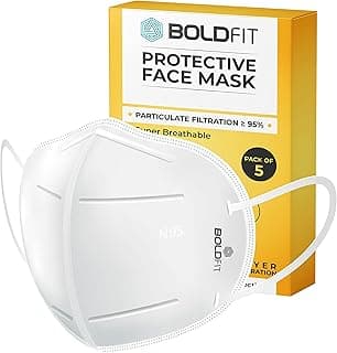 Boldfit N95 mask for face (Pack of 10) Anti Pollution, protective. Third Party Tested by manufacturer at SGS & Ministry of Textiles