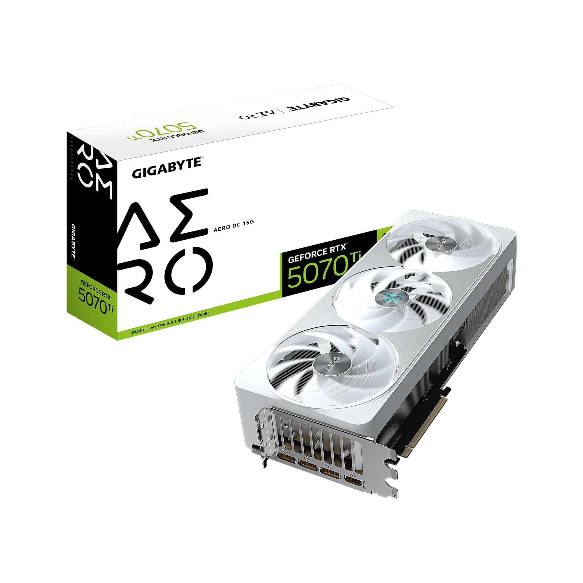 GIGABYTE GeForce RTX 5070 Ti AERO OC 16G Graphics Card, 16GB 256-bit GDDR7, PCIe 5.0, WINDFORCE Cooling System, GV-N507TAERO OC-16GD Video Card