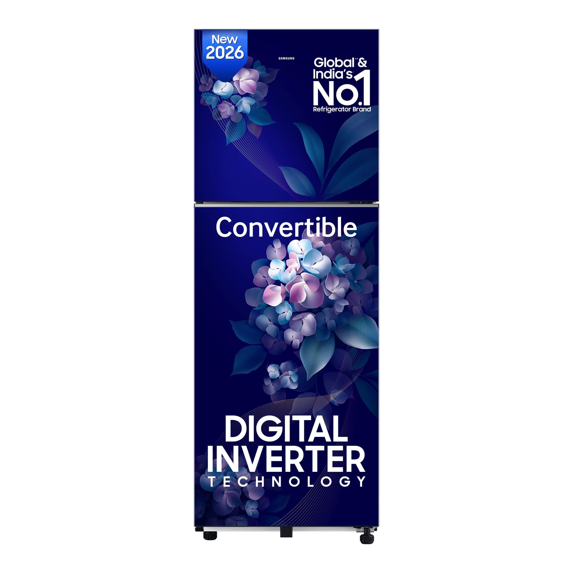 Samsung 236 L, 2 Star, Convertible, Digital Inverter Frost Free Double Door Refrigerator (RT40H28U2HSHL, Hydrangea Blue, 2026 Model)
