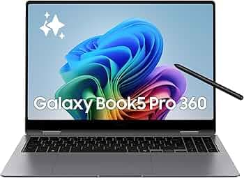 Samsung Galaxy Book5 Pro 360| Intel Evo Core Ultra 5 226V| Built-in AI| 16" (40.6cm) Touchscreen 2-in-1 Dynamic AMOLED 2X 120Hz| 500 Nits (16GB/512GB ...
