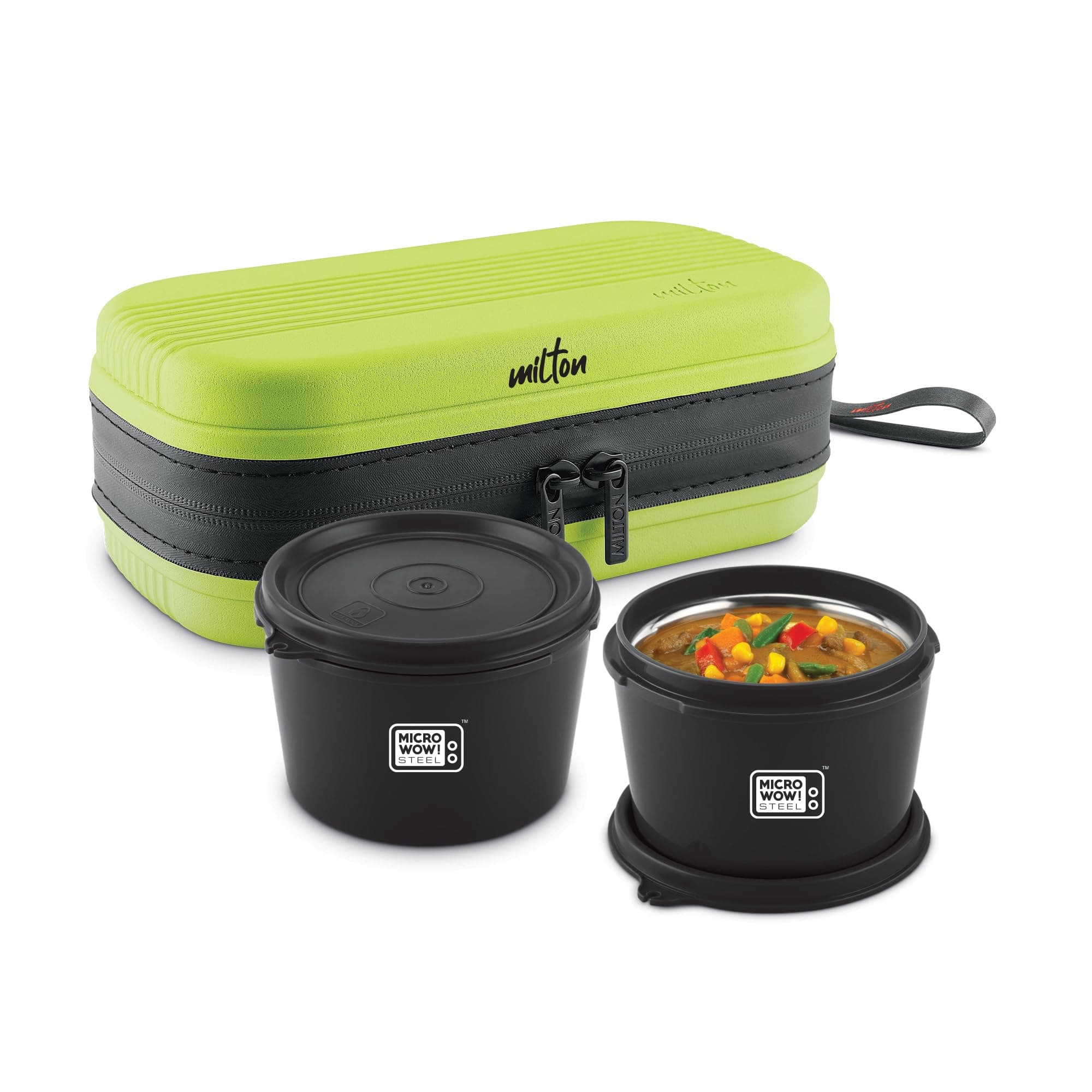 MILTON Town Case Microwavable Lunch Box | Inner Steel, Double Wall, Leak-Proof Design | Compact & Durable Lunch Box for Office use, College, School, (...