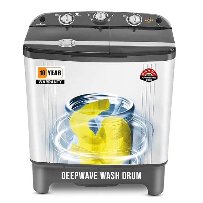 Power Guard 7Kg 5 Star Semi Automatic Top Loading Washing Machine (PG70WMSATL-01,White,Black)