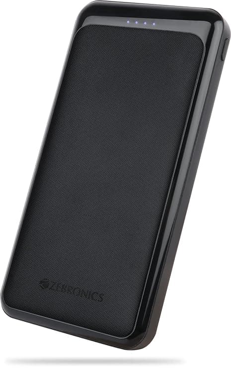 Zebronics ZEB-MD10000S4 - 10000 mAh Li-Polymer Power Bank with 12W Fast Charging, LED Indicator, 2 x Output / Input Ports, Stylish Design, Made in Ind