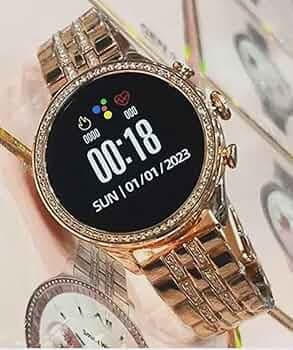 R & I Gen 9 Diamond Strap HD Display 2 Straps BT Calling Smartwatch (Rose Gold Strap) for Mens and Womens with ON/Off Logo