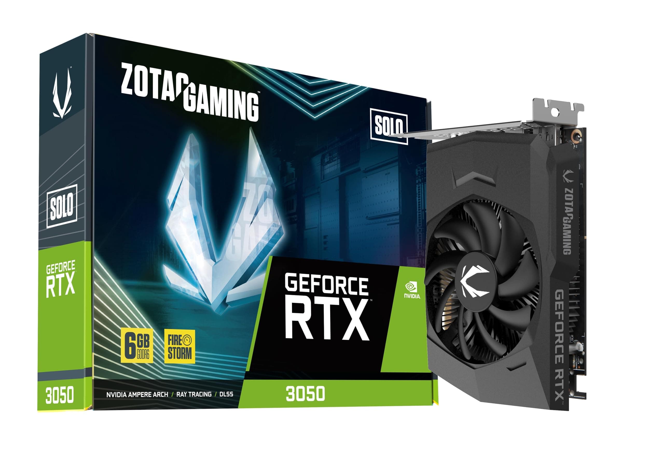 ZOTAC Gaming GeForce RTX 3050 6GB GDDR6 Solo 96-bit 14 Gbps PCIE 4.0 Super Compact Gaming Graphics Card, ZT-A30510G-10L | ...