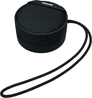 Philips BT40BK/94 Bluetooth Portable Wireless Speaker with Carrying Strap, Built-in Mic and SD Card Slot (Black)