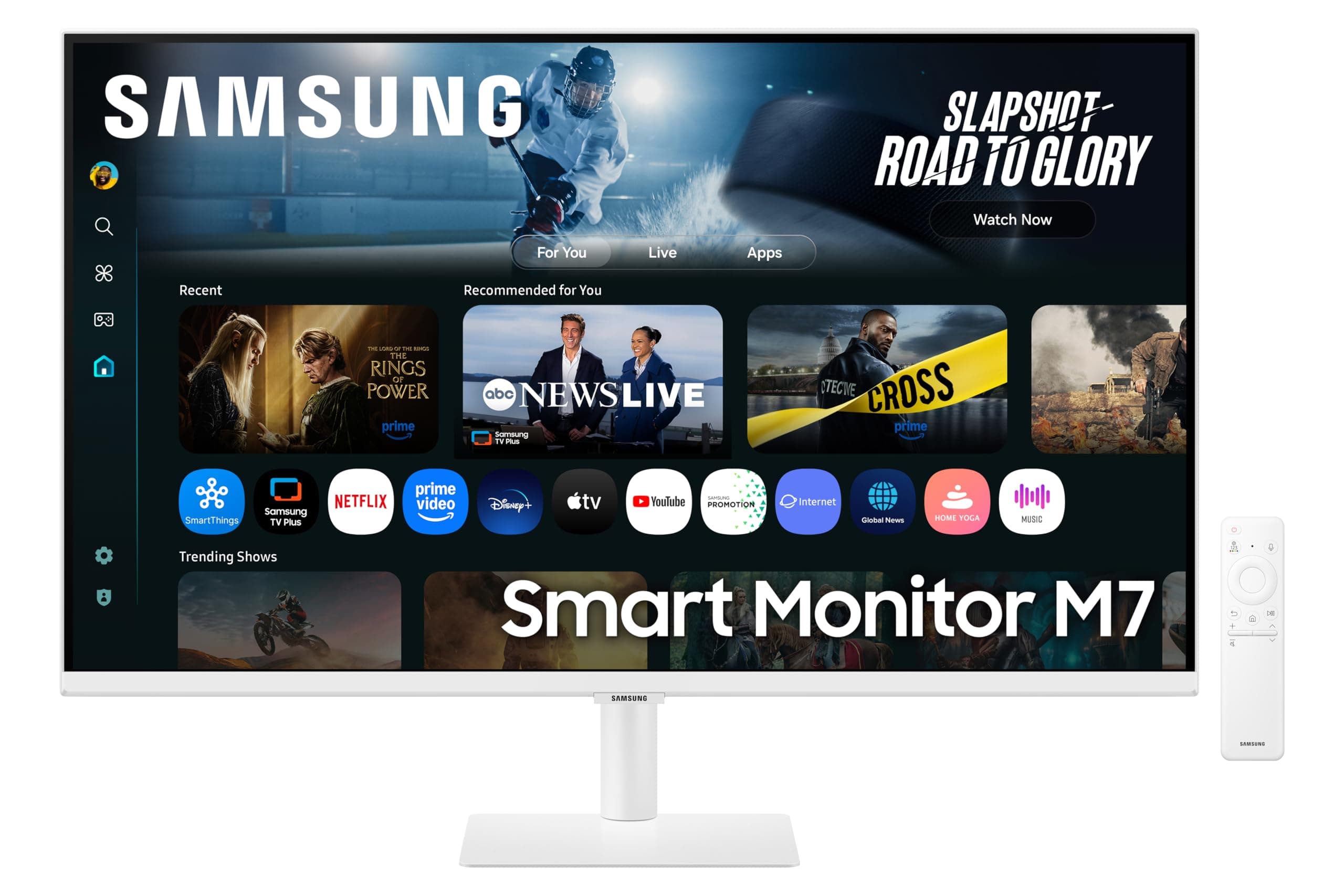 Samsung M7 Series 32 Inch (80 cm) Vision AI Smart Monitor, 4K (3840x2160), in-Built Speaker, Smart TV Apps, AirPlay, 60Hz, 4ms, Wi-Fi, Bluetooth, USB, USB-C, Wireless Display (LS32FM701UWXXL, White)