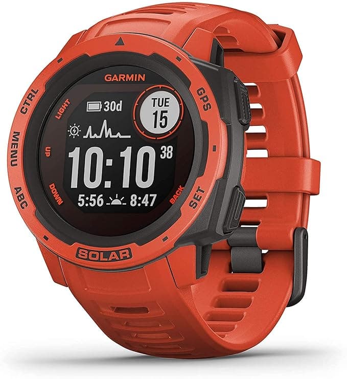 Garmin Carbon Graphite Instinct Solar Flame Red Smartwatch Smart Watches & Accessories
