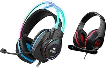 ZEBRONICS Jet PRO Premium Gaming Headphone with LED for Headband + earcups, 40mm Neodymium Drivers, 2 Meter Braided Cable, Flexible mic & Zeb-Grace Wired Over The Ear Headphone with Mic (Black)