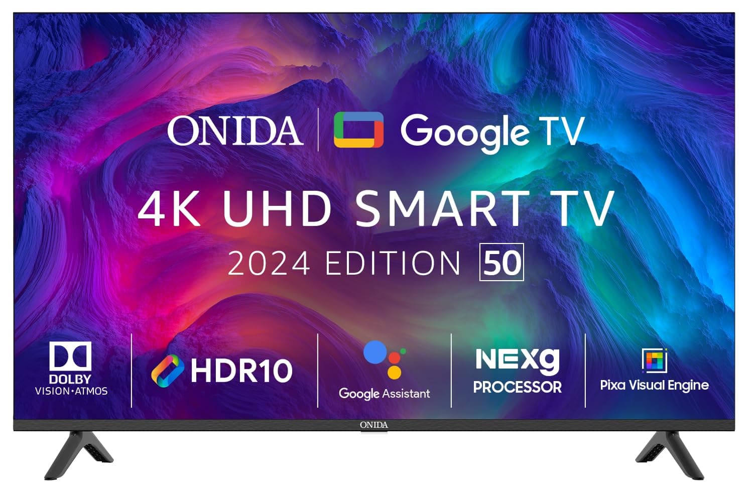 ONIDA 125 cm (50 inch) Nexg Series 4K Ultra HD LED Smart Google TV 50UIG (Black)