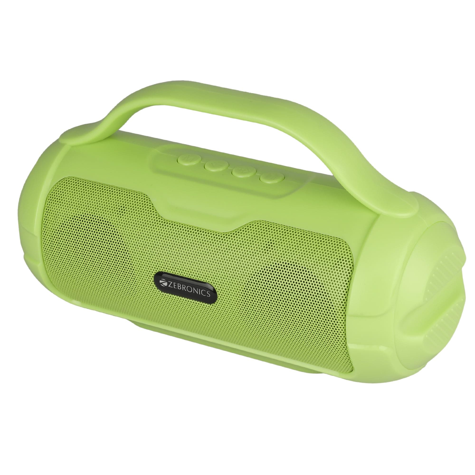 ZEBRONICS Sound Feast 40 Portable Bluetooth Speaker, 8 Watts, Dual 5.2cm Drivers, Passive Radiator, Upto 10 Hours Playback, BTv5.3 | USB | mSD | TWS, Call Function, Deep Bass (Green)