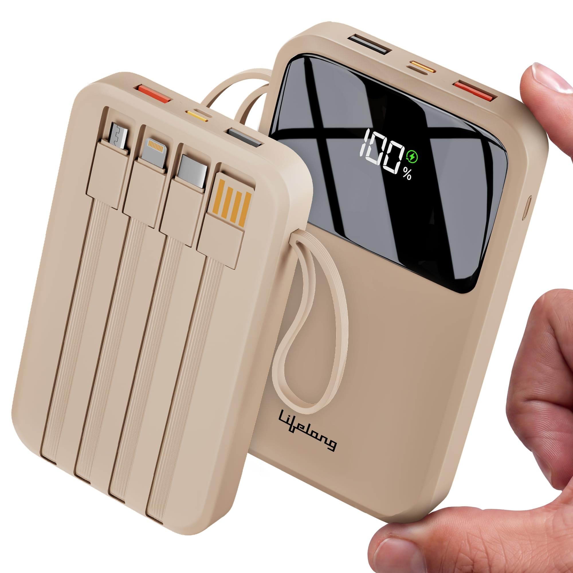Lifelong ZenCharge 10000 mAh 22.5 W Compact Pocket Size Power Bank with 6 Input/Output Port (Peach, Lithium Polymer, Fast Charging, Quick Charge 3.0 f...