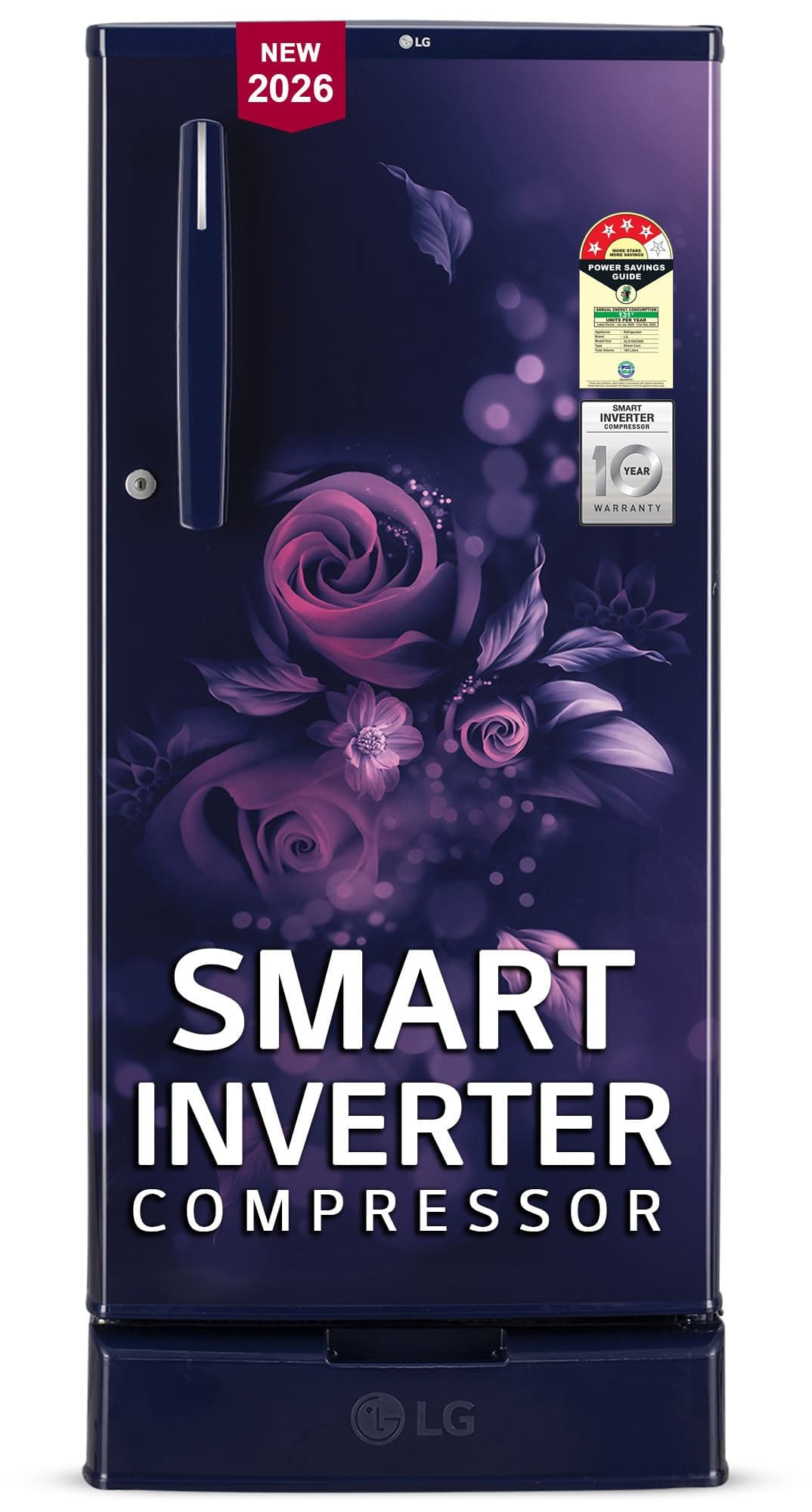 LG 185 L, 4 Star, Smart Inverter, Direct Cool Single Door Refrigerator (GLD1945ZOBE, Blue Euphoria, Base stand with Drawer)