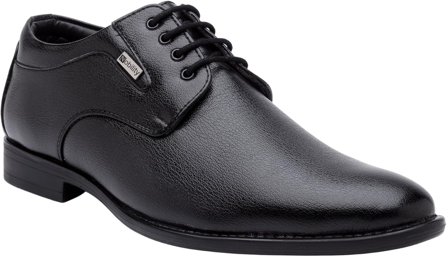 NOBILITY by Action Faux Leather Black Formal Lace Up Shoes for Men || Comfortable Walking | Classic Design | Breathable || Slip Resistant ||