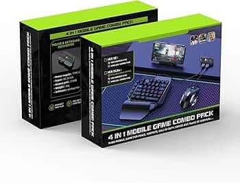 4 in 1 Combo Bluetooth Gaming Keyboard & Mouse Converter for Mobile Phones RGB 2023 Gaming Accessory Kit