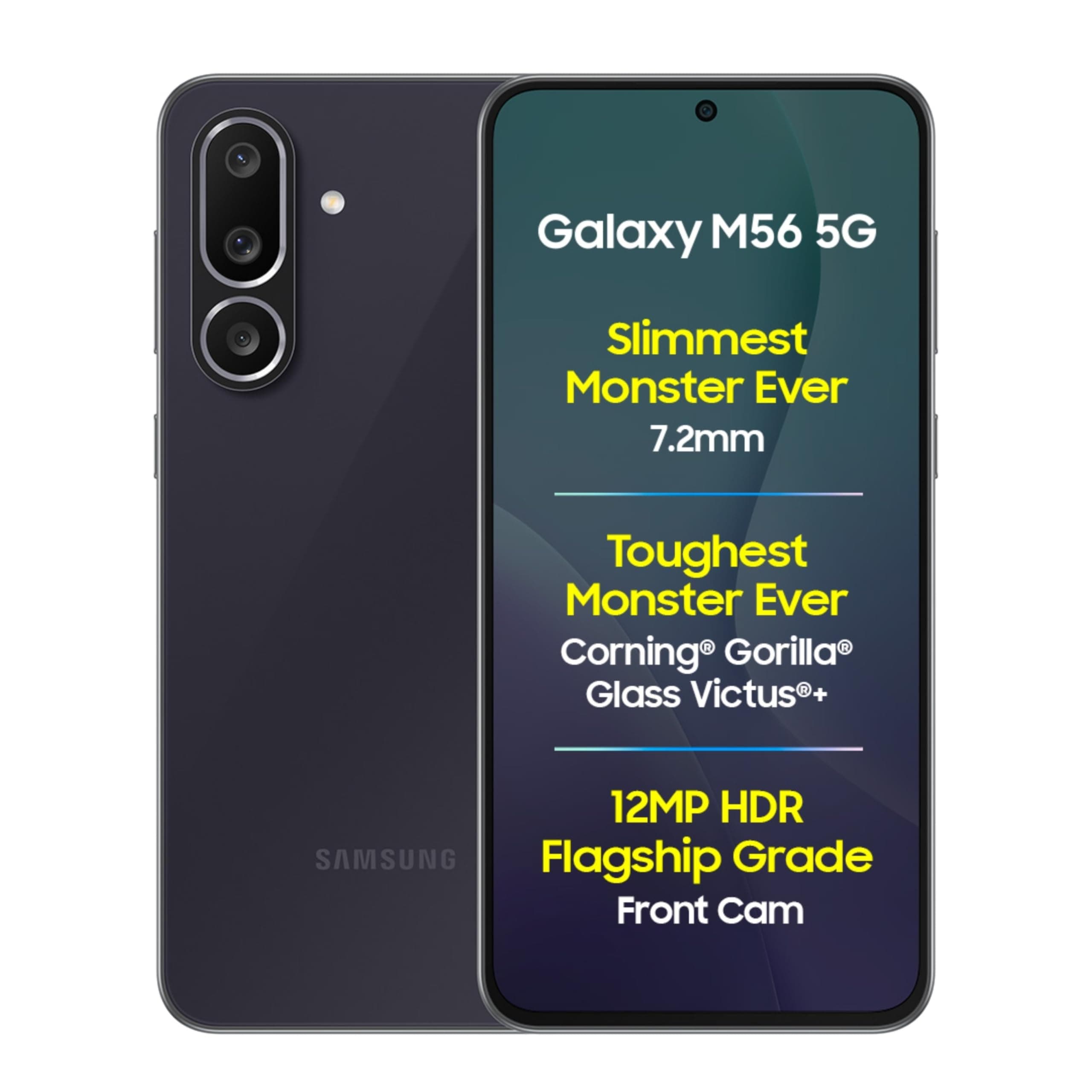 Samsung Galaxy M56 5G (Black, 8 GB RAM, 128 GB Storage) | Slimmest Phone in The Segment | Gorilla Glass Victus+ | 10 Bit HDR Video | Enhanced Nightogr...