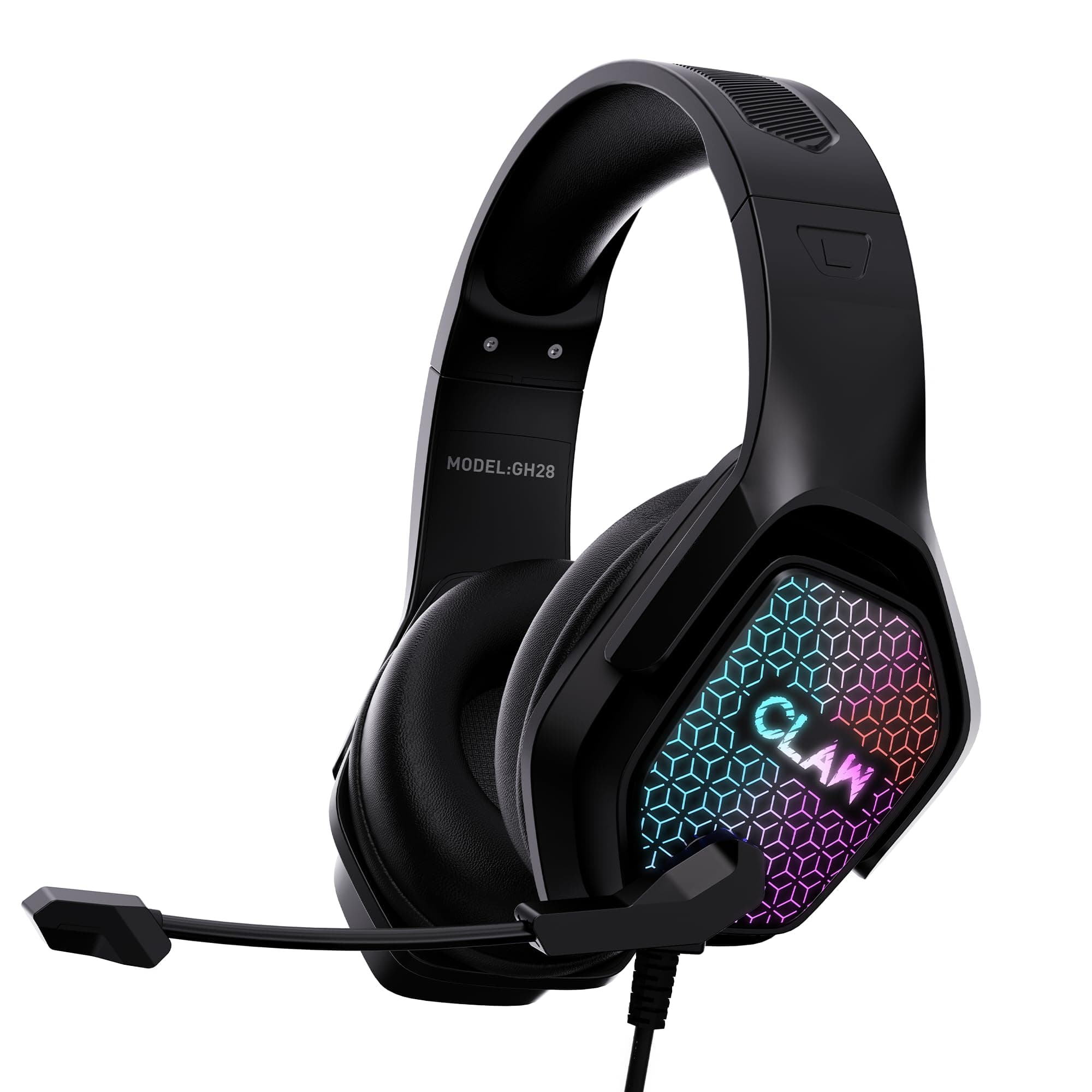 CLAW GH28 Wired RGB Gaming Headset with 40mm Drivers, Noise-Isolating Mic, 3.5mm Jack, 2m Braided Cable | for PC, PS4, PS5, Xbox, Laptops & Mobile Dev...