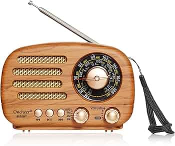 Oncheer Portable Vintage Radio Retro Bluetooth Speaker, FM/AM/SW Old Fashion Classic Style, Adjustable Antenna, Rechargeable Battery Powered, Support ...