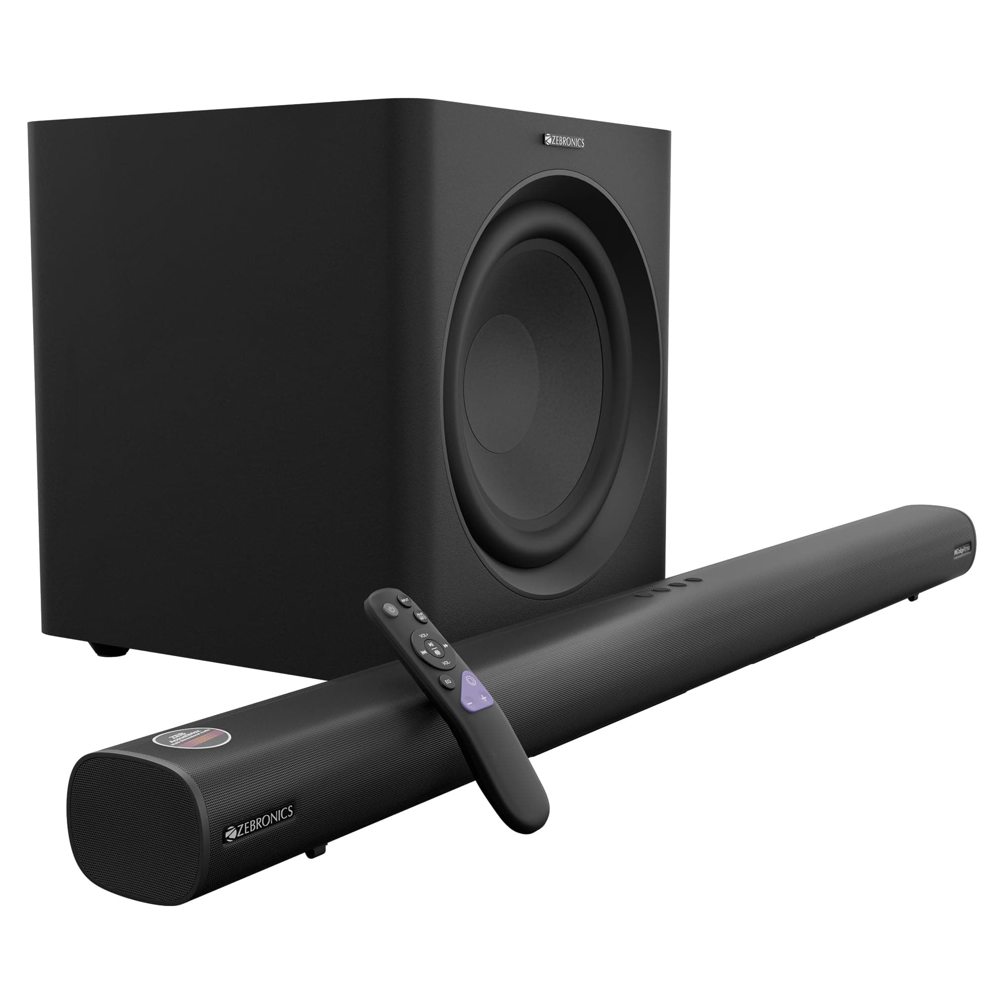 Zebronics 900 Watts Soundbar, 7.1.2 CH, Dolby Atmos, 12" Wireless Subwoofer, Home Theatre, Bluetooth v5.3, TV eARC, Optical, AcoustiMax Audio Technology, Premium Finish (Juke Bar 9920)