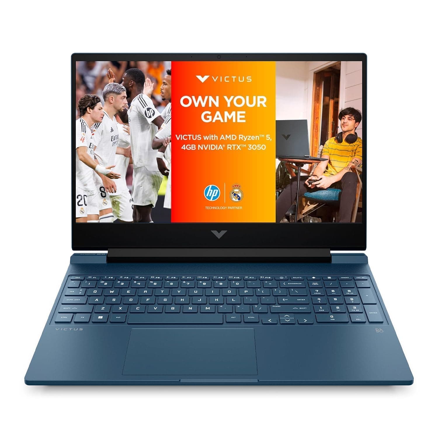 HP Victus, Ryzen 5 5600H, 4GB NVIDIA RTX 3050 Gaming Laptop (16GB DDR4, 512GB SSD) 144Hz, IPS, 15.6", FHD, Win 11, Office 21, P. Blue, 2.37kg, Enhance...