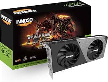 INNO3D NVIDIA GEFORCE RTX 4060 Ti 8GB TWIN X2 GDDR6 128-bit PCI-E 4.0 X8 Gaming Graphics Card - N406T2-08D6-179063N