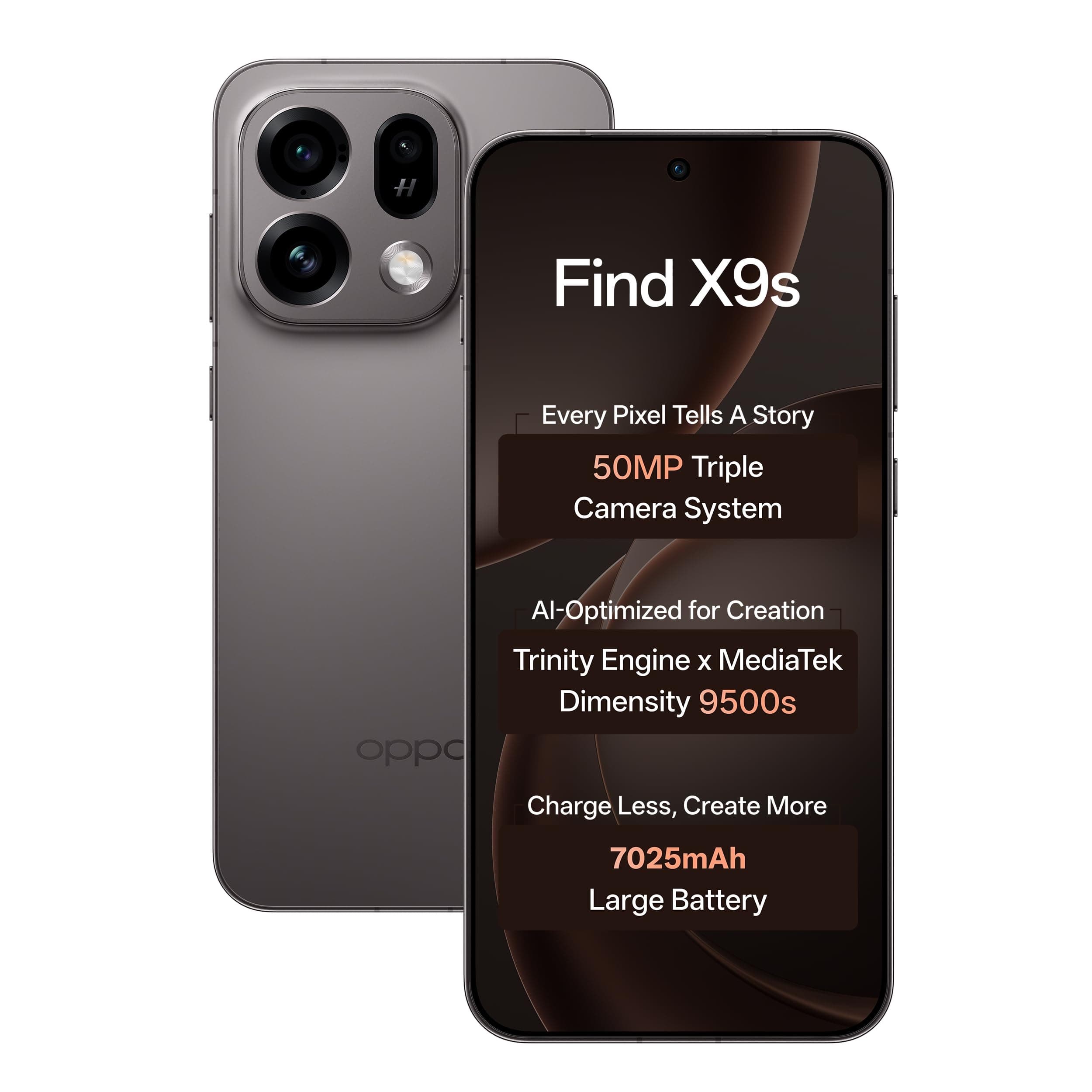 Oppo Find X9s(Midnight Grey,12+512GB) | Hasselblad Camera + 50MP Portrait |Dimensity 9500s | 7025mAh Battery+80W SUPERVOOC | IP69 -with No Cost EMI/Ad...