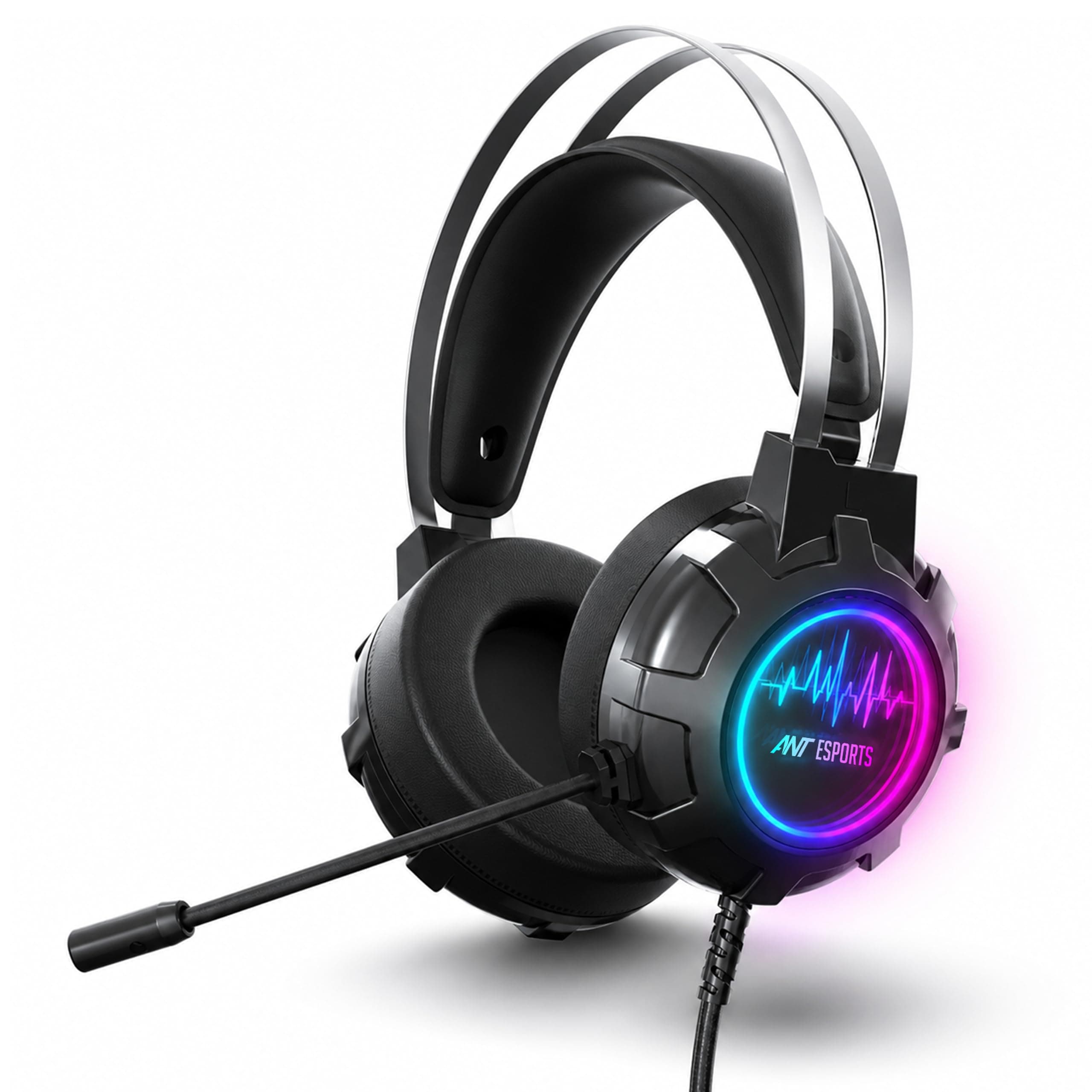 Ant Esports H950 Pro Wired Gaming Headset for PC, Xbox, PS4 & PS5, 7.1 USB Surround Sound Wired Headphones, 50mm Drivers, Mirror RGB LED, Omnidirectio...