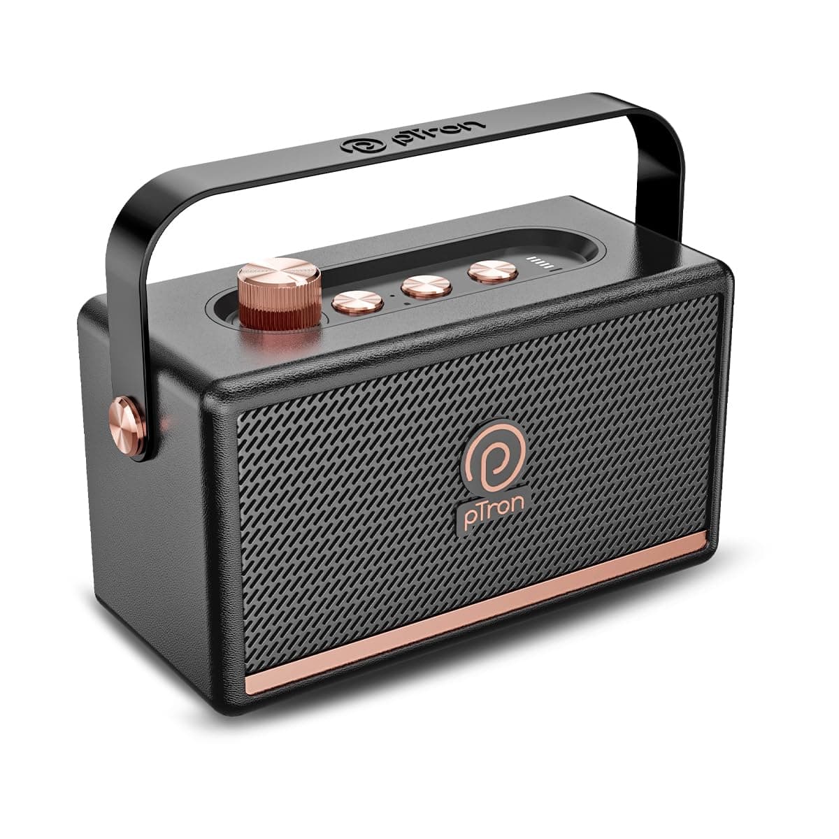 pTron Fusion Pro Retro Signature 20W Bluetooth Speaker with Pristine Sound, 8 Hours Playtime, Dual Drivers, Playback via BT5.3/USB/TF Card, Easy Contr...