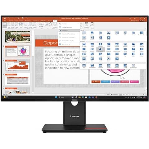 Lenovo ThinkVision T27-40 27-Inch Full HD IPS Monitor | 99% sRGB | 120Hz | USB-C, HDMI, DP, VGA | Height-Adjustable Ergonomic Stand