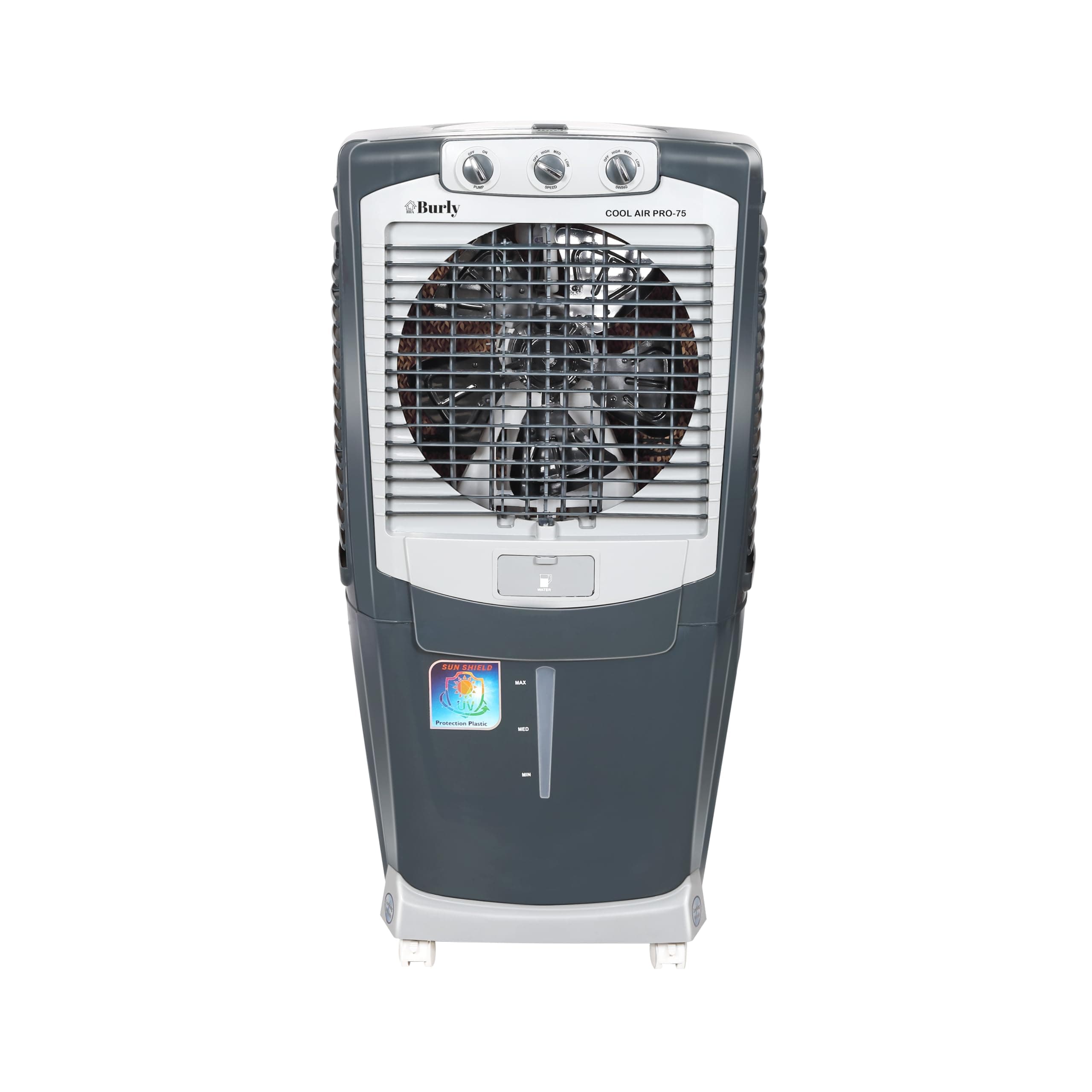 BURLY CoolAir Pro 75 LTR Desert Portable Cooler with Anti Bacterial Honeycomb, Auto Refill Powerfull Motor with Auto Swing and 3 Speed Control and Low...