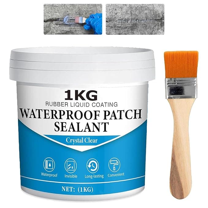 Belanto 1Kg Transparent Waterproofing Glue with Brush for Roof Leakage,Crack Seal Water Leakage Solution Indoor Outdoor, Waterproof Adhesive Sealant f...