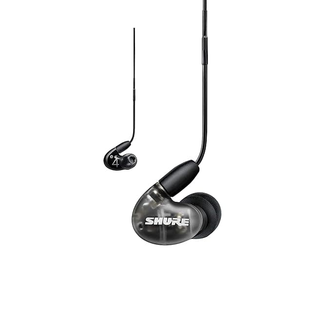 Shure AONIC 4 Wired Sound Isolating Earbuds, Detailed Sound, Dual-Driver Hybrid, Secure In-Ear Fit, Detachable Cable, Durable Quality, Compatible with