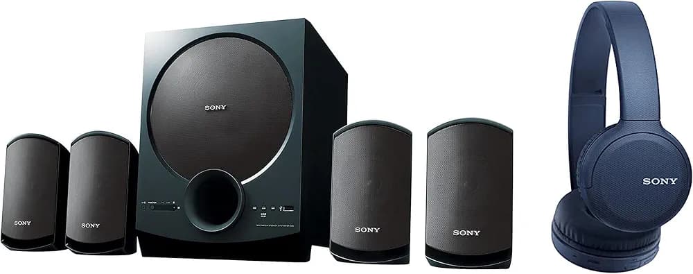 Sony SA-D40 4.1 Channel Multimedia Speaker System with Bluetooth && Wh-Ch510 Bluetooth Wireless On Ear Headphones Up-to 35Hrs Playtime Lightweight, Type-C, Play/Pause Control