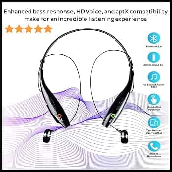 Priish Premium HBS 730 Sound Wireless Bluetooth Earphone Headset Earbud Portable Headphone Handsfree Sports Running Sweatproof Compatible iOS Android ...