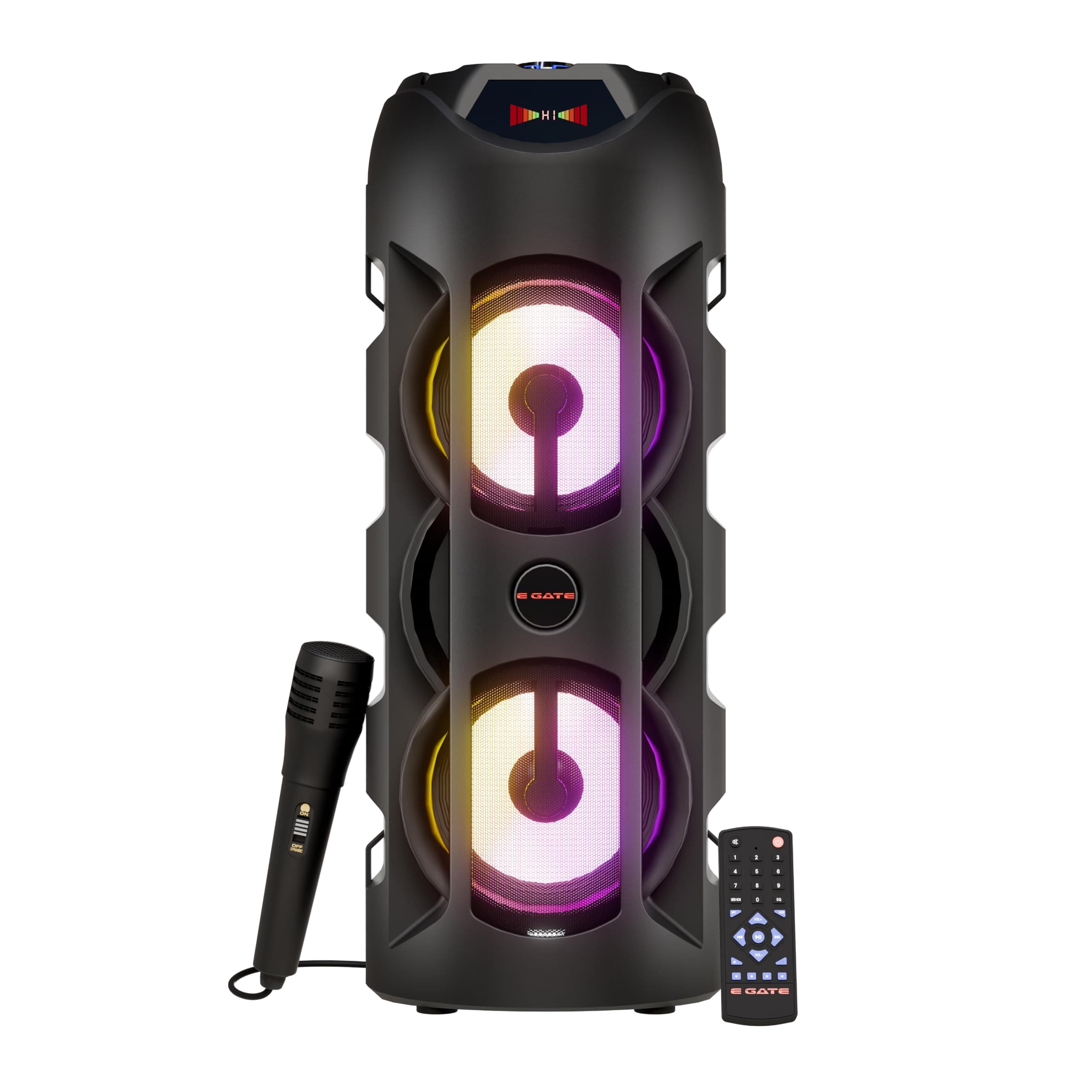 E GATE Thor 306 42W Party Speaker | Dual Driver Deep Bass | Splash Proof | RGB Lights | TWS | BT 5.2 | USB AUX TF FM | Type-C Charging | Portable Blue...