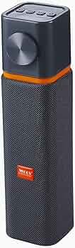 Woos HarmonyBox Bluetooth Speaker V5.2 | Long Rectangular Design | Volume Control Knob| USB/TF/FM/Aux | Smooth Texture (Grey)