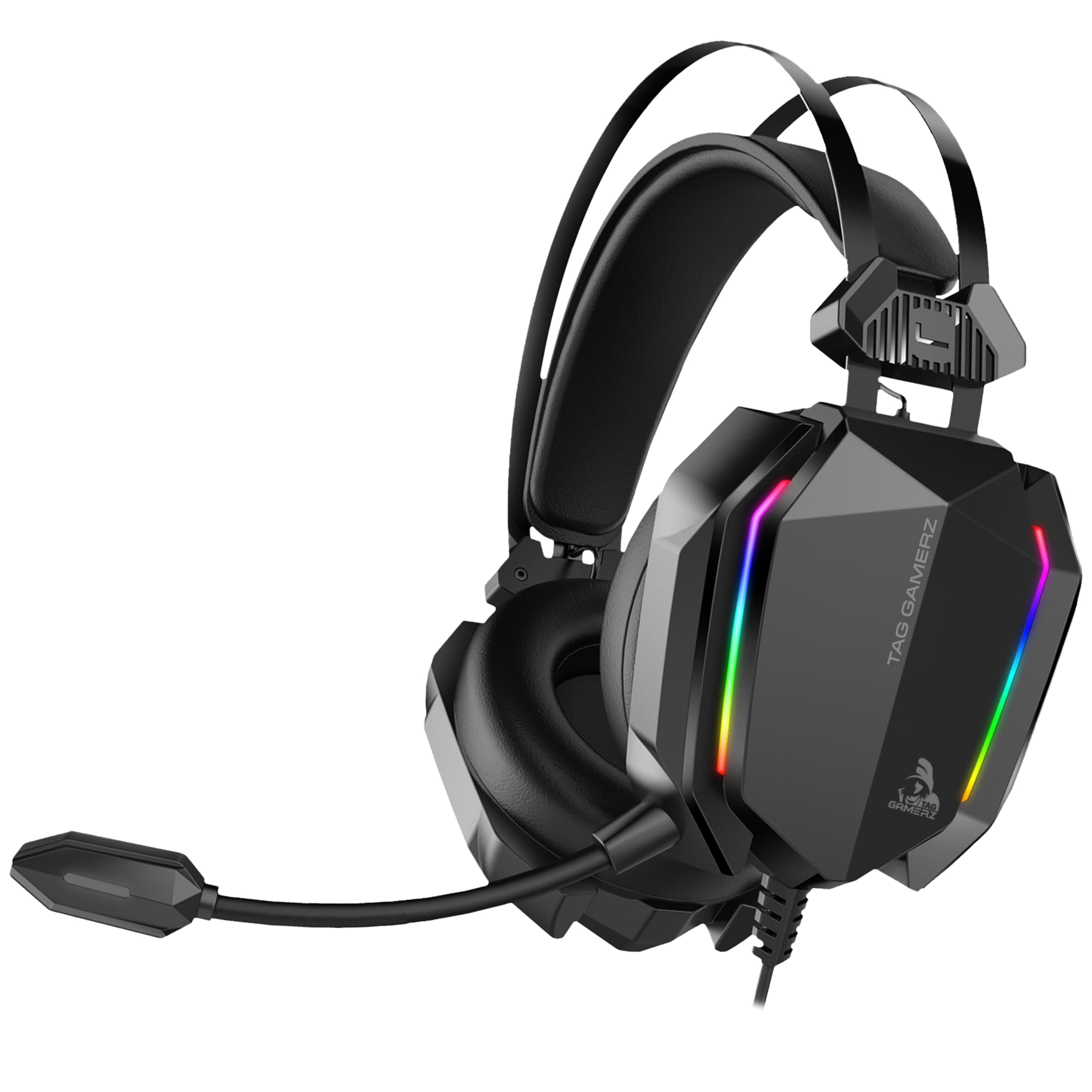 TAG Gamerz Titan RGB Black Over-Ear Gaming Wired Headphone | Soft Ear Cups | 50mm Neodymium Driver | 3.5mm Audio | 2m Cable | Flexible Mic for Calling...