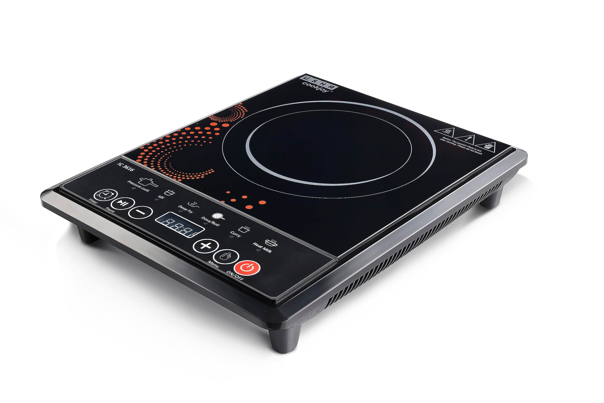 USHA Cook Joy (3616) 1600-Watt Copper Sealed Induction Cooktop (Black)