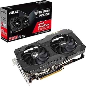 ASUS TUF Gaming AMD Radeon RX 6500 XT OC Edition Graphics Card (AMD RDNA 2, PCIe 4.0, 4GB GDDR6, HDMI 2.1, DisplayPort 1.4a, Dual Ball Fan Bearings, A...