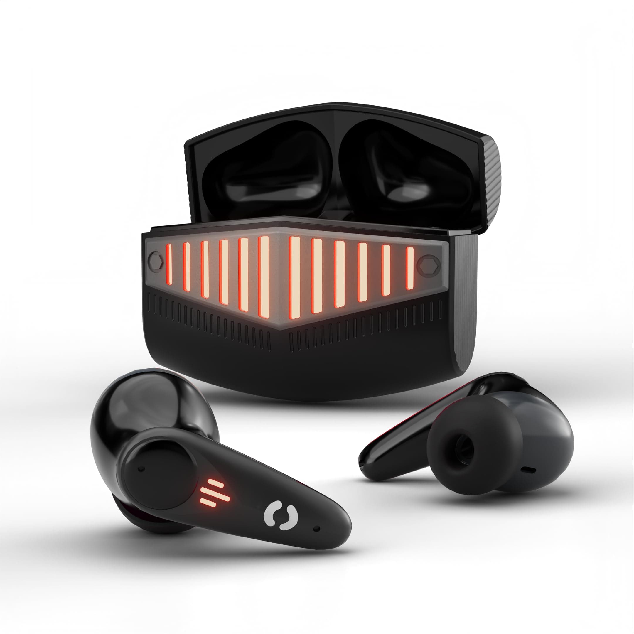 HOPPUP Stryke S4 Gaming Earbuds with 80H Playtime, 35ms Ultra Low Latency, 13mm Bass Drivers, Quad Mic ENC & BTv 6.0