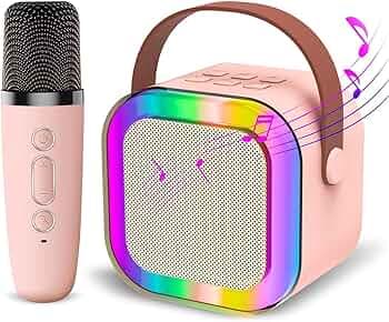 SARSA Mini Karaoke Machine for Kids, Kids Music Player Toys, Portable Bluetooth Speaker with Wireless Microphone for Kids Toddler Home Party Birthday