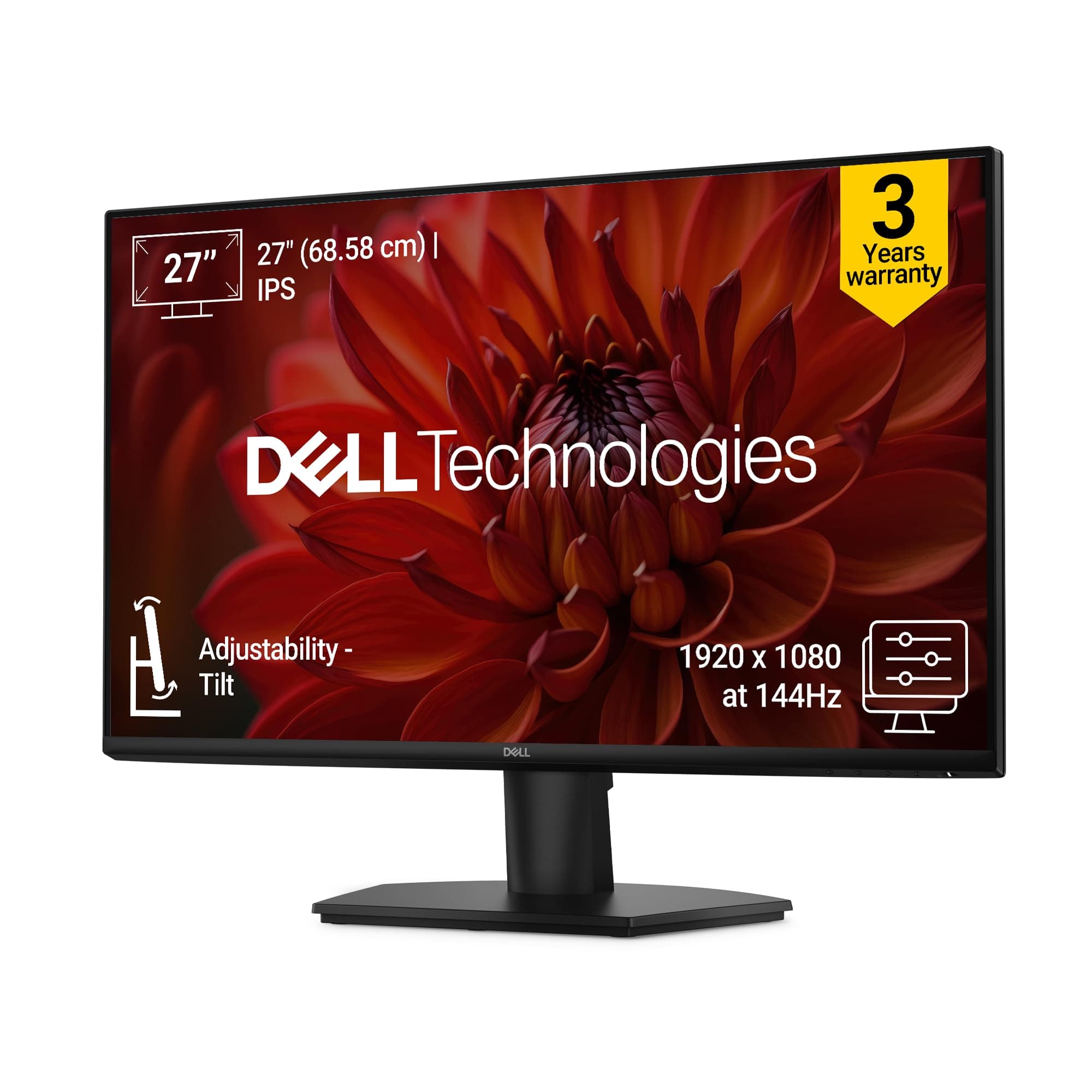 Dell SE2726H 27-Inch Full HD IPS Panel Monitor (Black) Ultra-Thin Bezels, Flicker-Free Display, Comfortview Plus, HDMI & VGA Connectivity  Stylish Des...