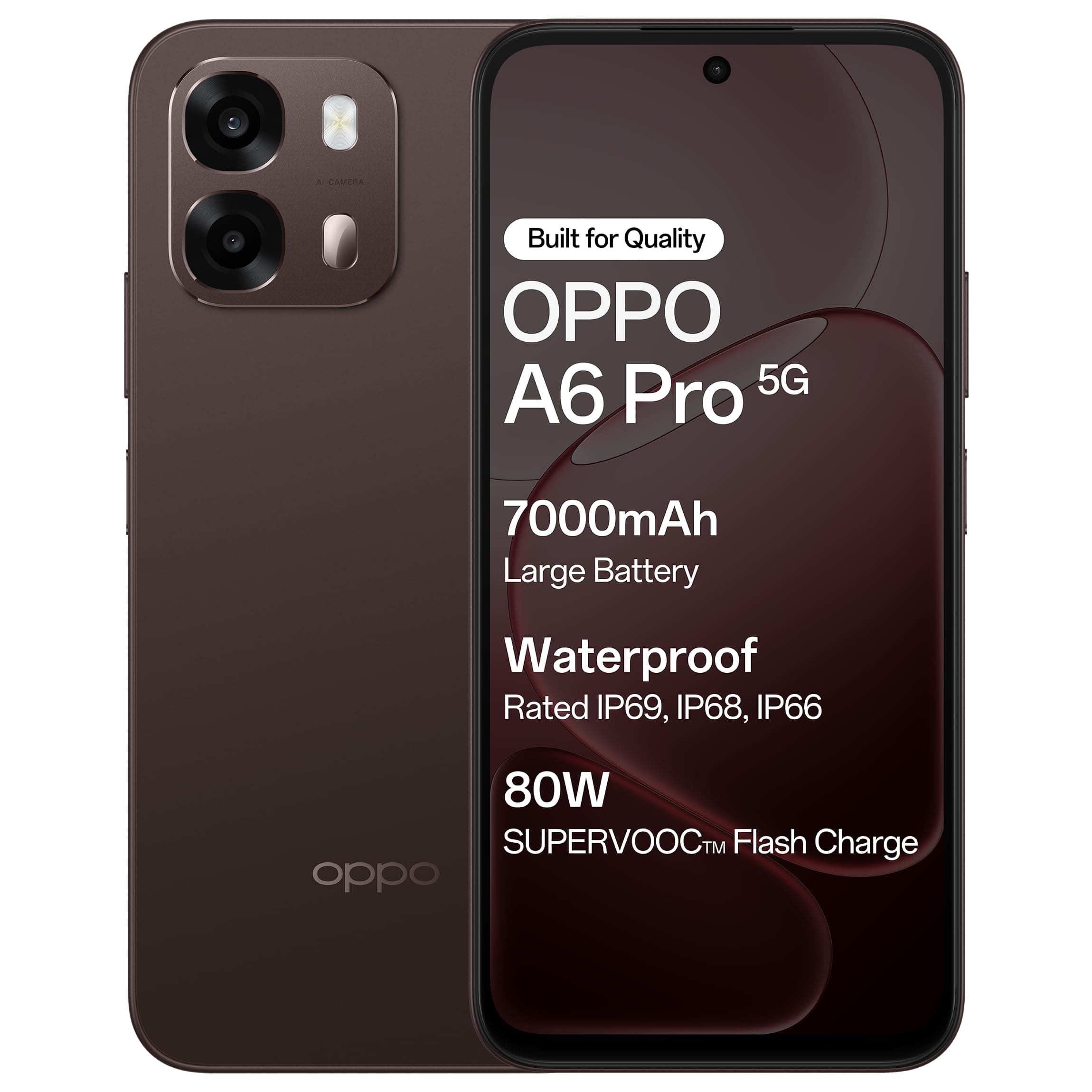 Oppo A6 Pro 5G (Brown, 8GB RAM, 128GB Storage) with No Cost EMI/Additional Exchange Offers