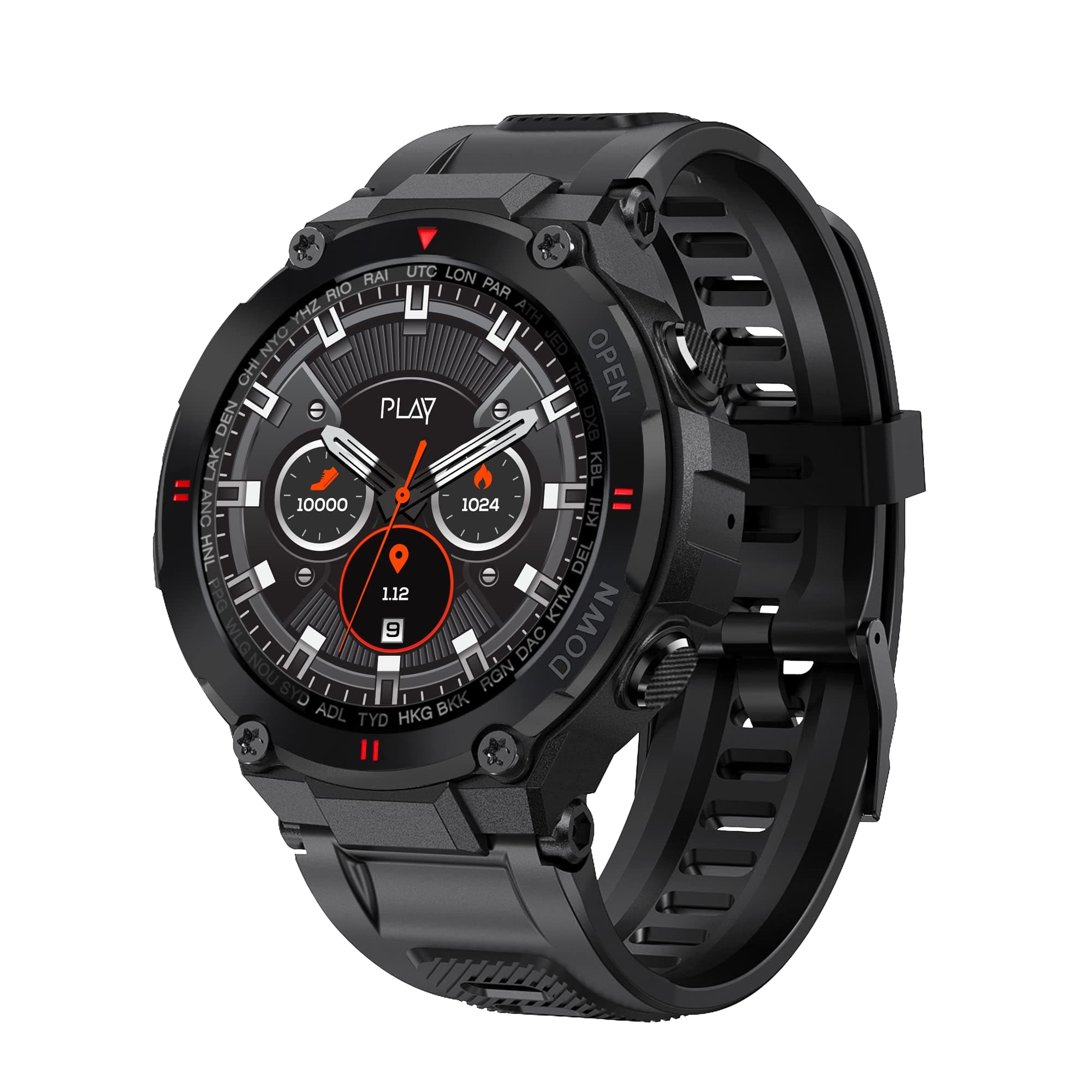 World Of PLAY PLAYFIT Strength; Full Touch IPS Display; Bluetooth Calling; 2W EBEL Watch Speaker; Multiple Exercise Modes; 24-Hour Heart Rate Monitor; IPX67 Water Protection (Galaxy Black), One Size