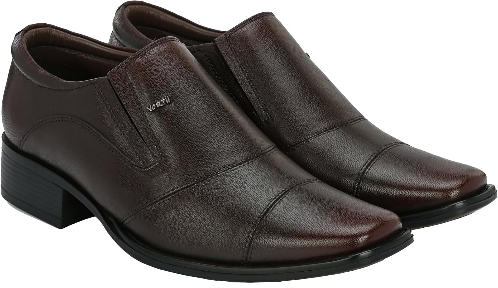 Vorth Leather Comfortable Slip On Black Formal Shoes for Men | Office Uniform Dress Loafer Shoe for Office Bussiness Meeting