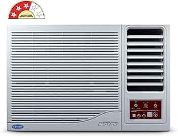 Carrier 1 Ton 3 Star Fixed Speed Window AC(Copper,High Density Filter for Dust Filtration, 2Way Air Directional Control, 2024 Model,Estra EX -CAW12SC3...